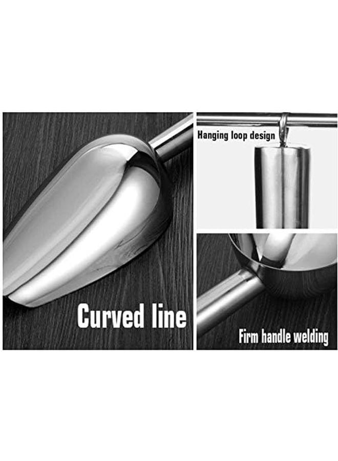 Starthi Ice Scoop Stainless Steel Ice Scoop For Freezer Popcorn Scoop Ice Machine Maker Candy Scoop Flour Spoon Shovel Ice Cream Scoop Kitchen Scoop For Kitchen Bar Wedding Party Sliver - Image 3
