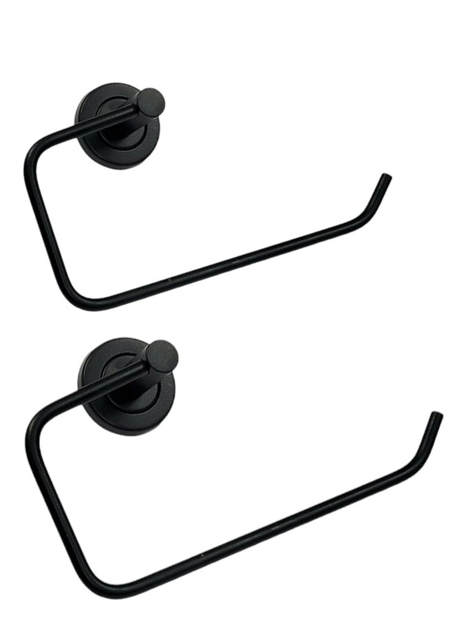 STAINLESS STEEL TOWEL RACK FOR BATHROOMNAPKIN HOLDERNAPKIN HANGER RECTANGLE CUT TOWEL RING BLACK COLOUR