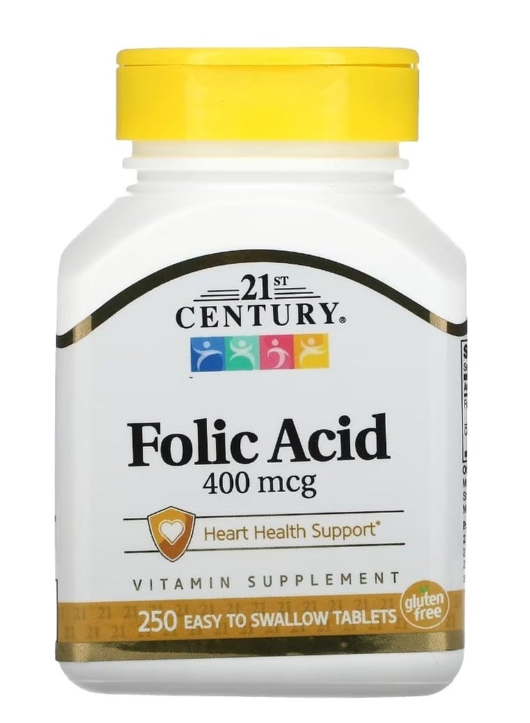21st Century Folic Acid 400 mcg 250 Easy to Swallow Tablets  - Image 1