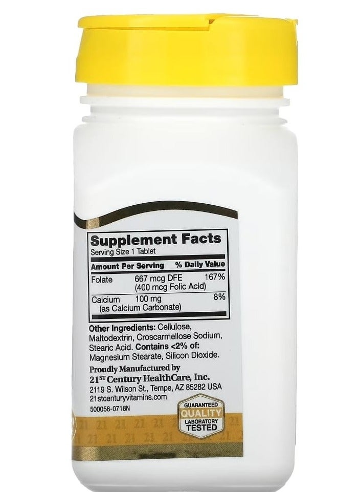 21st Century Folic Acid 400 mcg 250 Easy to Swallow Tablets  - Image 2