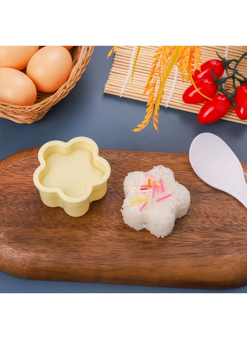 Cross-border special triangle sushi rice ball pinch mold childrens rice ball grinding tool food grade rice ball artifact wholesale 13# plum yellow