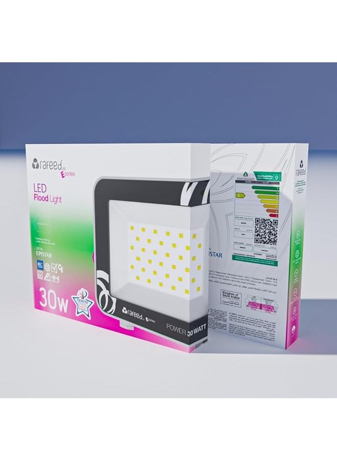 رافيد - 30 واط LED ضوء غامر خارجي 2400 لومن LED ضوء عمل Ip65 مقاوم للماء قابس في ضوء غامر 3000 كلفن ضوء نهاري دافئ ضوء أمان للفناء والحديقة وملعب كرة السلة والجراج Rfe 0263 - Image 1
