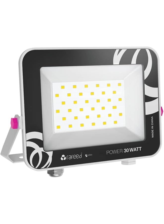 رافيد - 30 واط LED ضوء غامر خارجي 2400 لومن LED ضوء عمل Ip65 مقاوم للماء قابس في ضوء غامر 3000 كلفن ضوء نهاري دافئ ضوء أمان للفناء والحديقة وملعب كرة السلة والجراج Rfe 0263 - Image 1