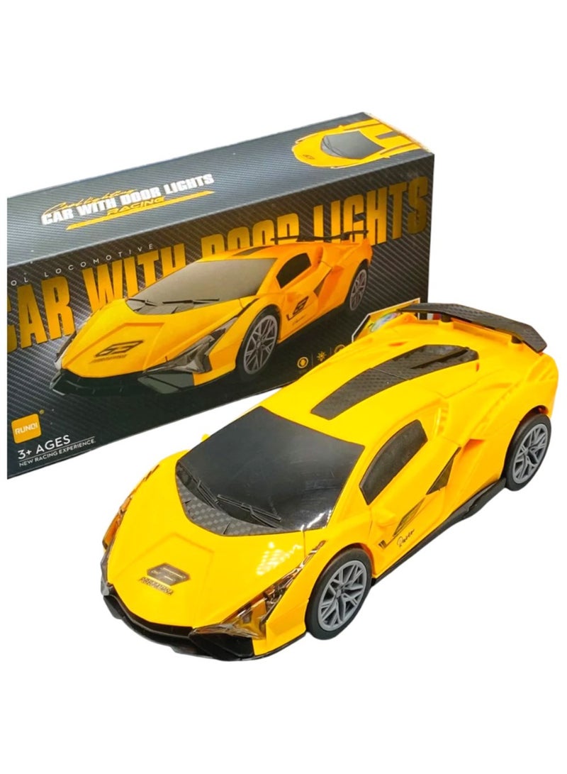 Remote Control Car Electric Chargeable Sport Racing Hobby Toy Lamborghini Model Vehicle for Boy Girl Birthday Gift - Yellow - Image 1