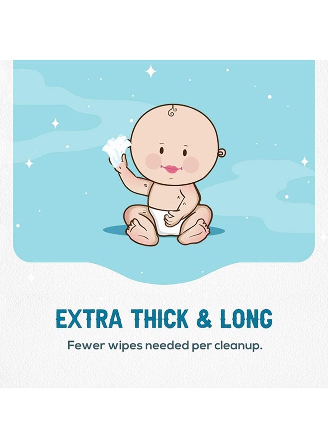 WOW Baby Wipes - Mild Fragrance  99% Water Wipes | Extra Thick Long Wipes with Organic Aloe Vera, Chamomile Extract and Vitamin E, Gentle on sensitive skin| 64's Single Pack - Image 4