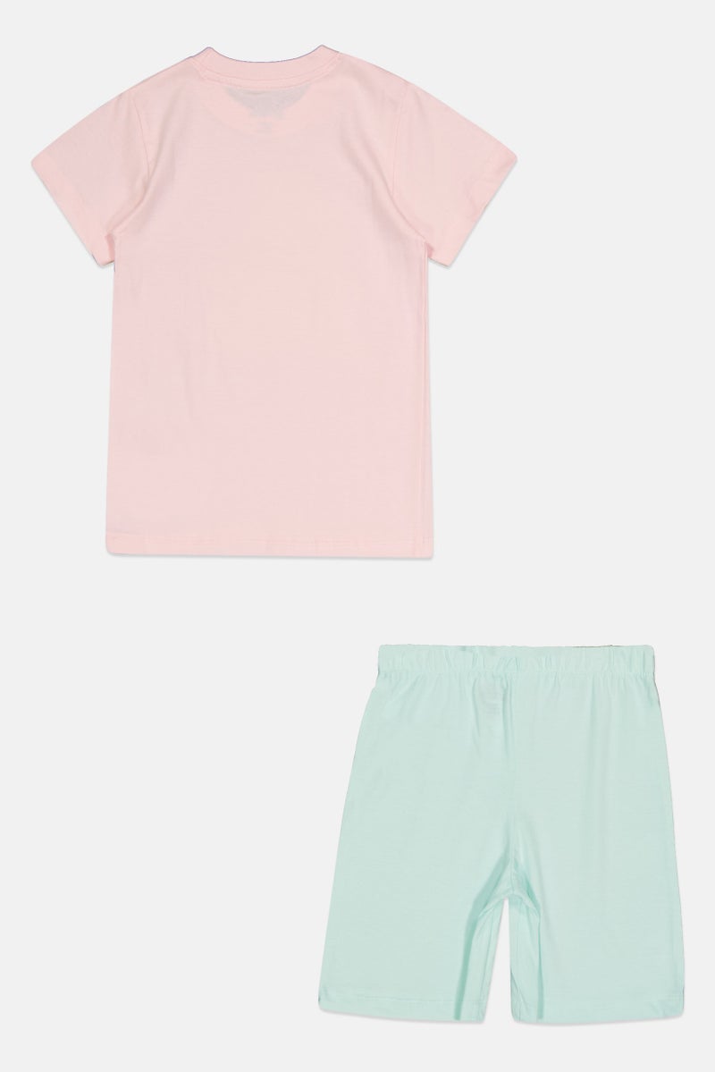 Barbie Kids Girl 2 Piece Graphic Print Top And Shorts Set, Multicolor - Image 2