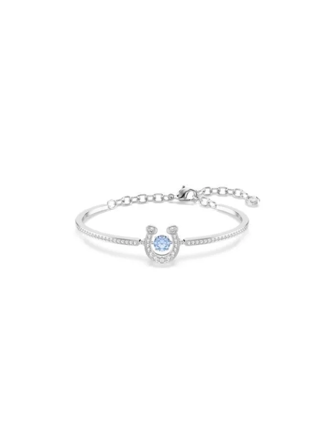 Symbolica Medium Blue Crystal Rhodium Plated Soft Bracelet