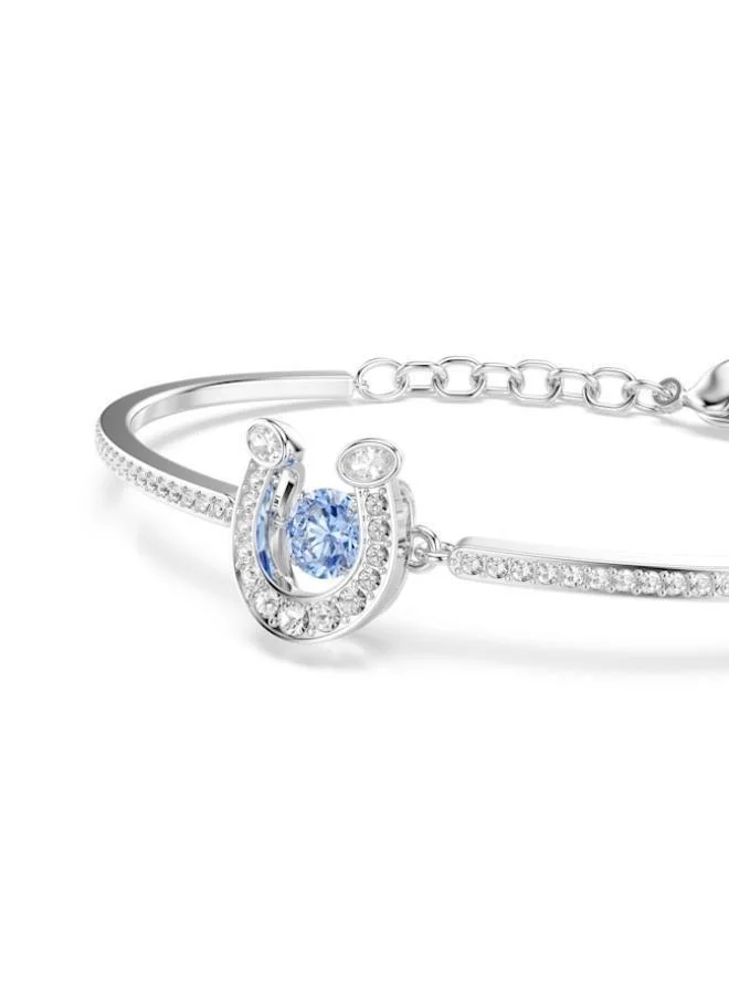 SWAROVSKI  Symbolica Medium Blue Crystal Rhodium Plated Soft Bracelet for Women | Best Price UAE