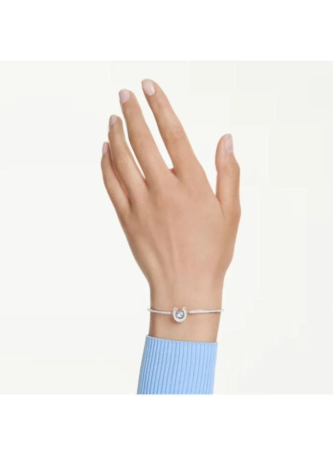 SWAROVSKI Symbolica Medium Blue Crystal Rhodium Plated Soft Bracelet