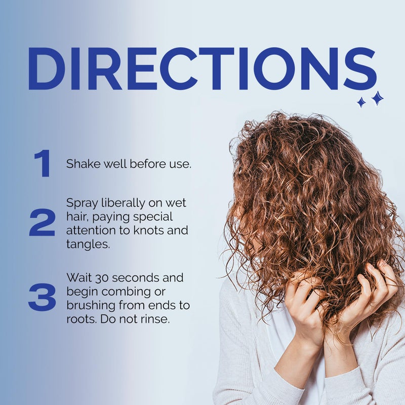 Curl Keeper Slip Hair Detangler Spray for Curly Hair, 8 Fl Oz - Leave In Conditioner Spray for Men, Women & Kids - Water-Based Detangling Spray Loosens Knots & Tangles with Aloe Vera & Silk Protein - Image 5