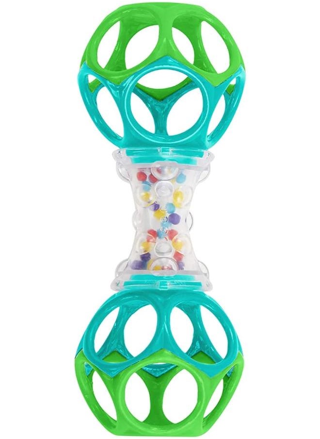 Oball - Bright Starts Opal Easy Grasp Blue/Green Infant Toy - Image 1