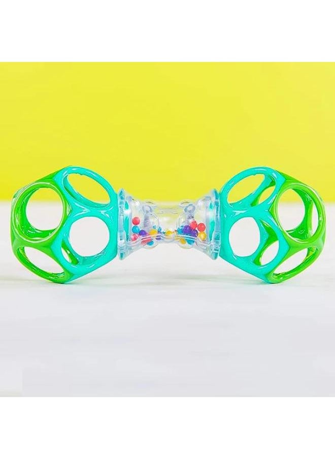 Oball - Bright Starts Opal Easy Grasp Blue/Green Infant Toy - Image 1