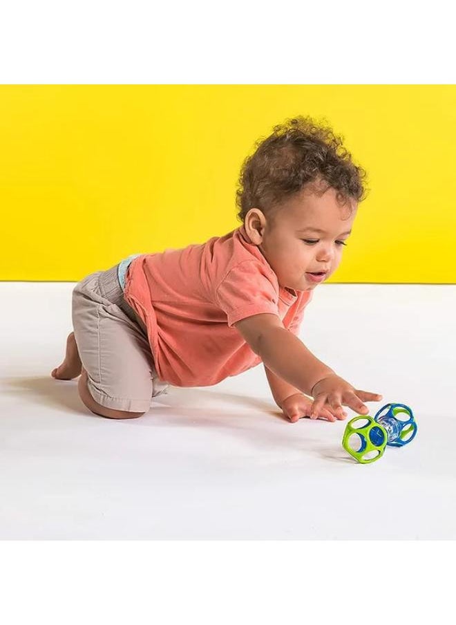 Oball - Bright Starts Opal Easy Grasp Blue/Green Infant Toy - Image 1