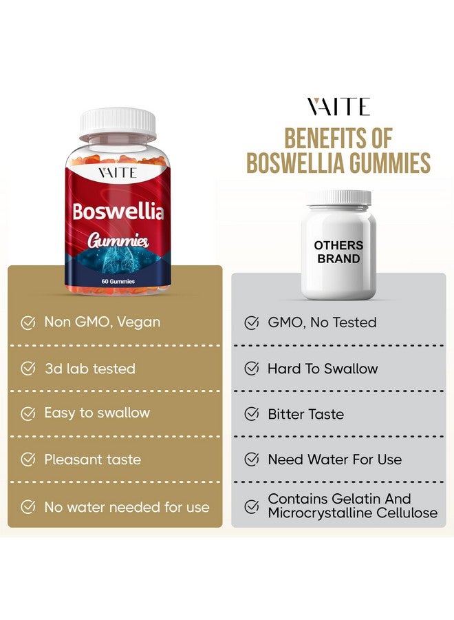 ڤايت حلوى جيلاتينية مستخلصة من اللبان الذكر من VAITE - مكمل غذائي نباتي لدعم المفاصل للنساء والرجال، مكملات غذائية داعمة للالتهابات، حمض اللبان الذكري القوي، خالي من الجلوتين، غير معدّل وراثيًا - Image 5