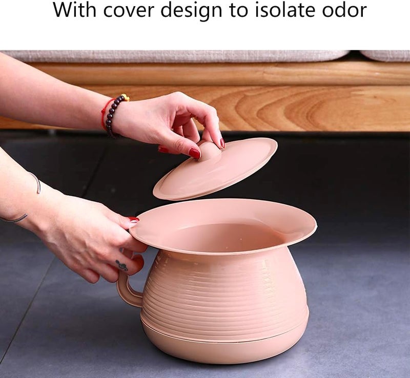 OOCOME Chamber Pot Bedpan Urinal Bottle Urine Pots Potty Pee Bucket Bedside Urinal with Lids to Prevent Odors, Suitable for Kids, Women and Men (Pink) - Image 3