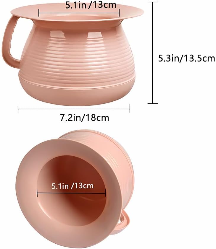 OOCOME Chamber Pot Bedpan Urinal Bottle Urine Pots Potty Pee Bucket Bedside Urinal with Lids to Prevent Odors, Suitable for Kids, Women and Men (Pink) - Image 1