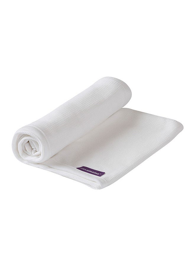Clevamama - Waffle Weave Cotton Blanket Cot/Cot Bed 120x140 Cm White - Image 1