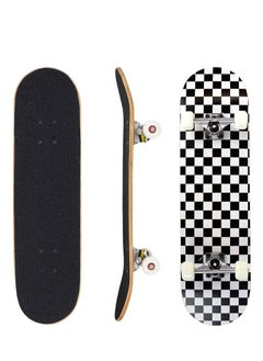 RATSAW Complete Skateboard 7 Layer Maple Skateboard with Waterproof Emery and PU Skidproof Wheels Double Kick Concave Skateboard for Kids Teens and Adults  - Image 1