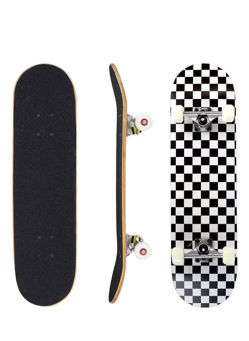 RATSAW - Complete Skateboard 7 Layer Maple Skateboard with Waterproof Emery and PU Skidproof Wheels Double Kick Concave Skateboard for Kids Teens and Adults - Image 1