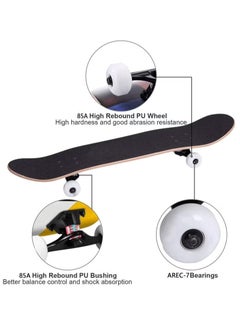 RATSAW Complete Skateboard 7 Layer Maple Skateboard with Waterproof Emery and PU Skidproof Wheels Double Kick Concave Skateboard for Kids Teens and Adults  - Image 4