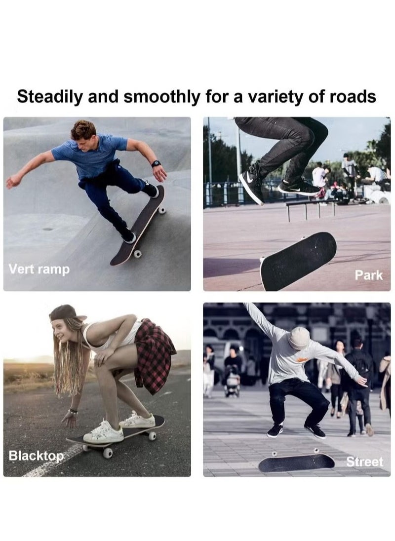 RATSAW - Complete Skateboard 7 Layer Maple Skateboard with Waterproof Emery and PU Skidproof Wheels Double Kick Concave Skateboard for Kids Teens and Adults - Image 1