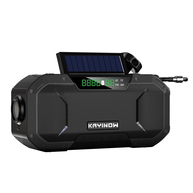 Disaster Prevention Emergency Radio, Combat Readiness, Outdoor Multi-Functional Hand-Cranked Power Generation, Portable Solar-Powered Bluetooth Radio - Image 3