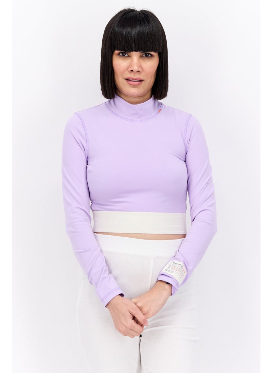 TRIBE OF 6 Women Plain Rash Guard Swimwear, Purple  - Image 1