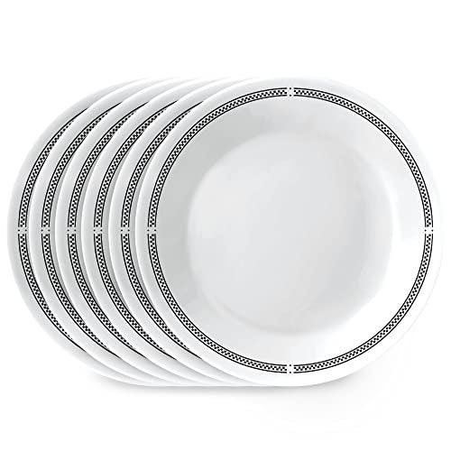 Corelle Vitrelle 6.75" Salad Appetizer Plate Set, Triple Layer Glass and Chip Resistant, Lightweight Round Plates, 6-Piece Brasserie - Image 1