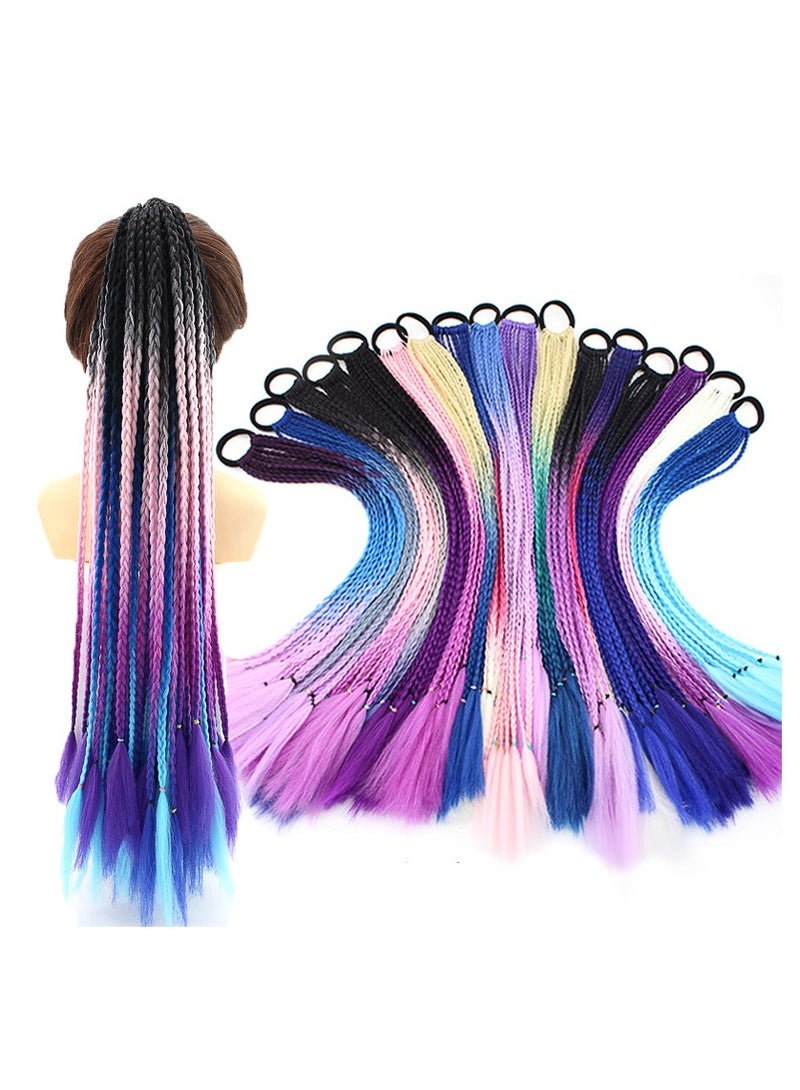 Colorful braids ponytail wig dreadlocks personality headwear - Image 2