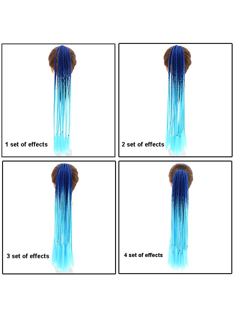 Colorful braids ponytail wig dreadlocks personality headwear - Image 4