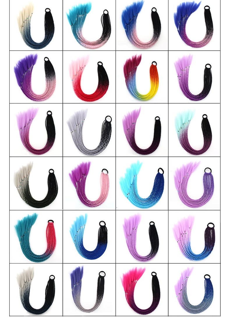 Colorful braids ponytail wig dreadlocks personality headwear - Image 5