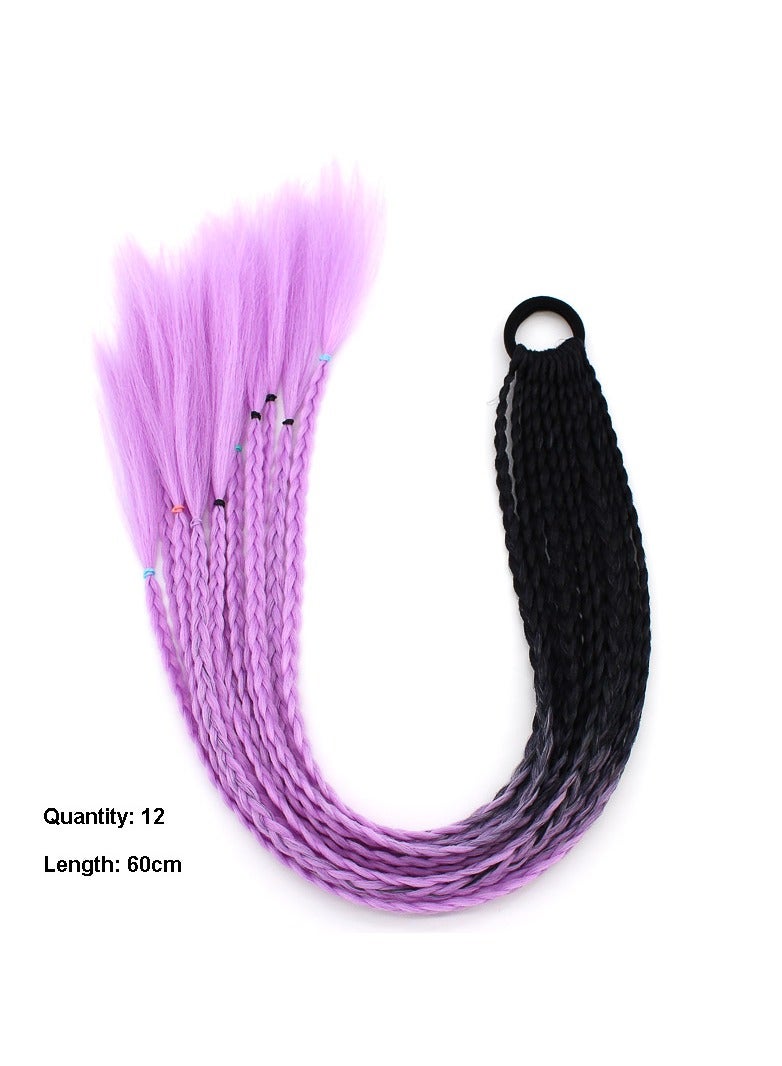 Colorful braids ponytail wig dreadlocks personality headwear - Image 1