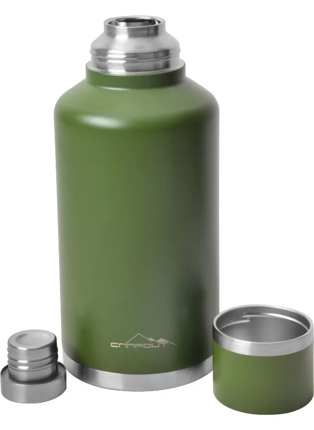 نورغاز Campout Double Layer Thermos 2000 ml Green