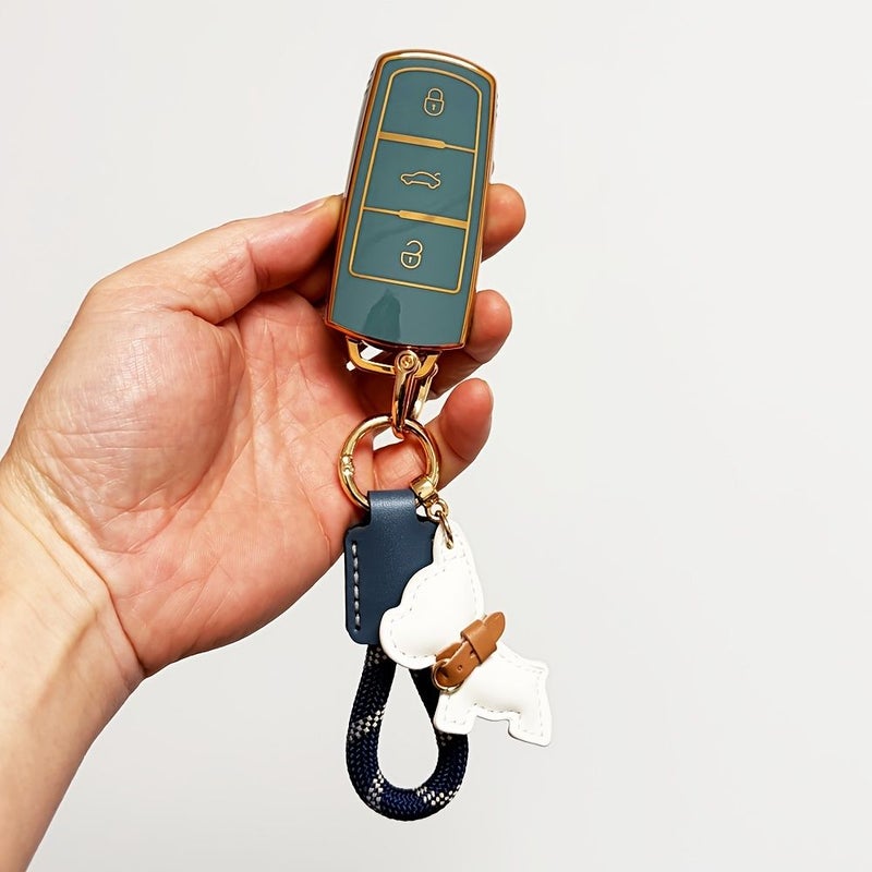 White Car Key Fob Case Cover For Volkswagen CC Passat B6 B7 - Image 3