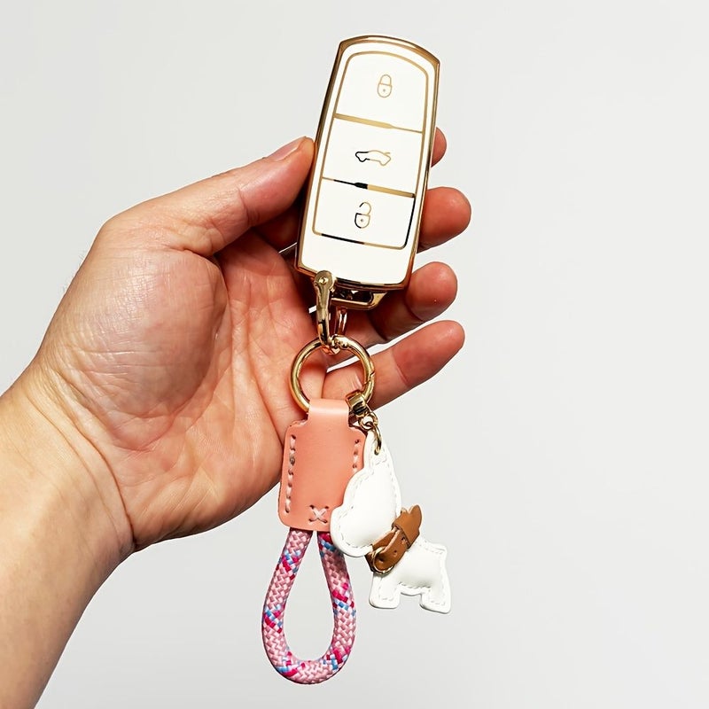 White Car Key Fob Case Cover For Volkswagen CC Passat B6 B7 - Image 2