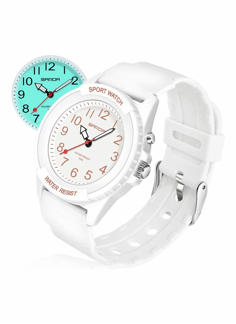 Kids Analog Watch for Boys Girls, Waterproof Time Teaching Watch with Night Light, Easy to Read and Learning Time for Children 9-18 - Image 1