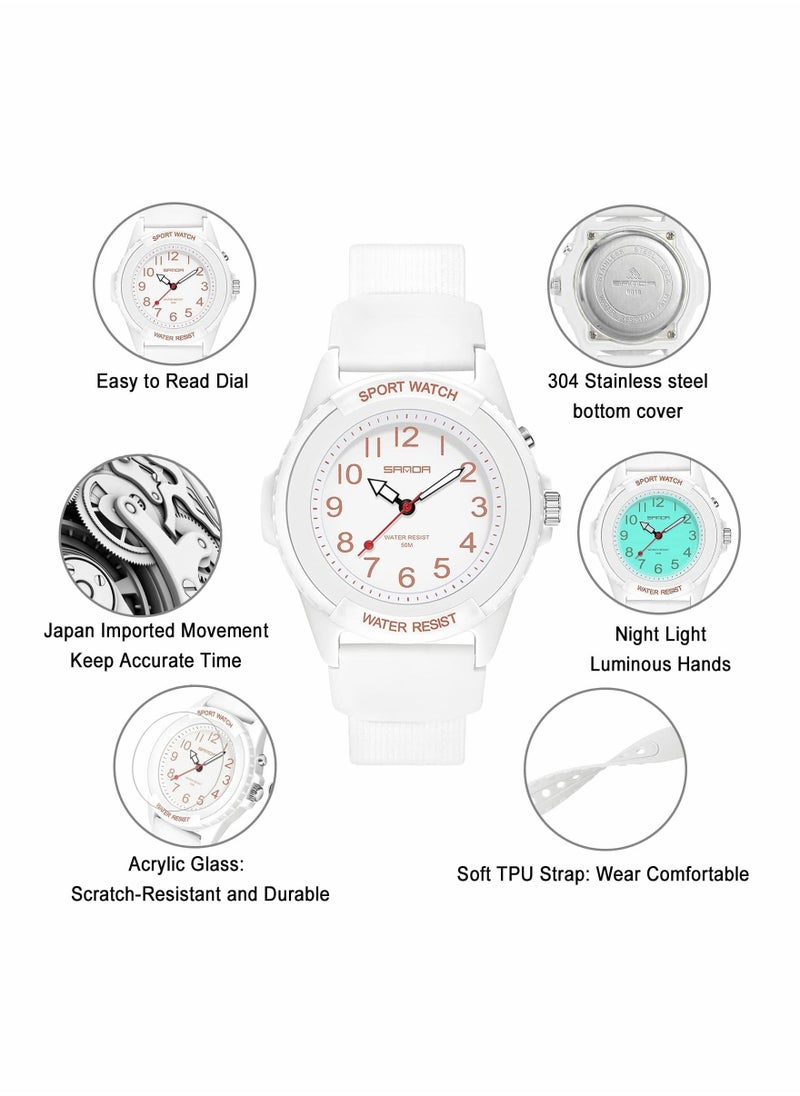 Kids Analog Watch for Boys Girls, Waterproof Time Teaching Watch with Night Light, Easy to Read and Learning Time for Children 9-18 - Image 4