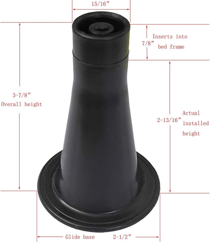 CAFORO Bed Frame Feet That Replace Your Wheels. Replacement Feet Allow Your Bed to Be Stationary Without Damaging Your Floor (Set of 6) - Image 2