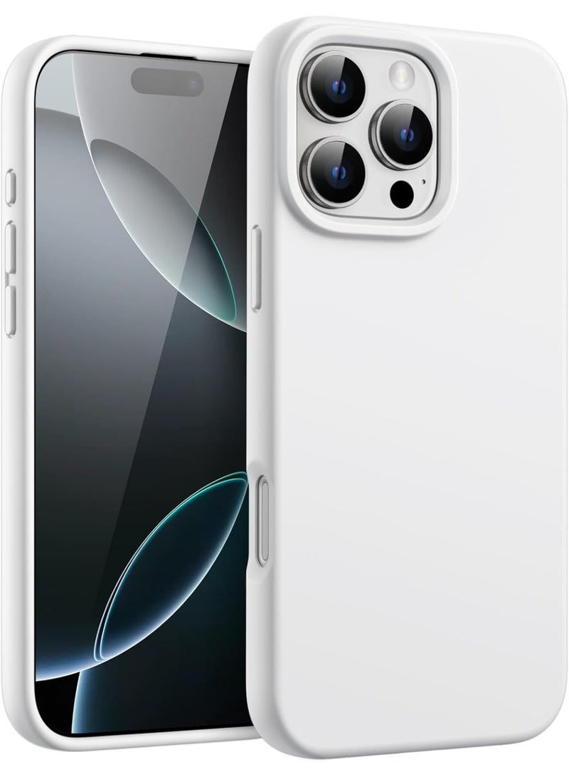 Silicone Case for iPhone 16 Pro, Silky Soft Touch Full-Body Protective Phone Case, Anti-Scratch Shockproof Cover with Microfiber Lining (WHITE)