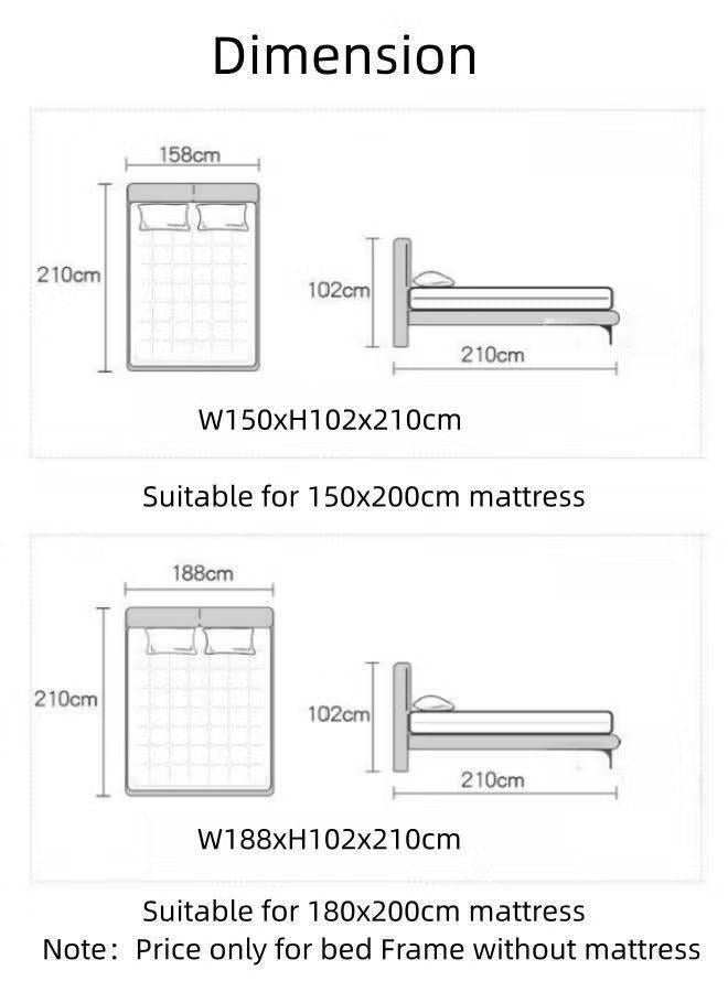 Wooden Twist Wooden Twist Italian Minimalism Modernize Leatherette Upholstery Bed for Luxury Bedroom (Queen Size)  - Image 4