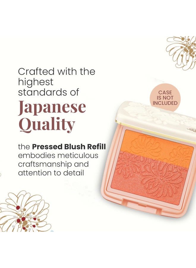 Paul & Joe - Pressed Blush Palette Refill Only, Case Sold Separately, Oil-Absorbing Blush Powder, Bi-Color Face Blushes with Fitting Veil Powder, Yellow and Light Orange, 10 Tropical Mimosa, 0.17 oz - Image 1