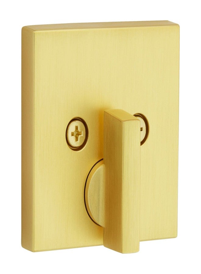 كويكسيت قفل Kwikset Downtown Deadbolt، باب أمامي خارجي مربع الشكل من النحاس المصقول، مزود بمفتاح، مقاوم للفتح، نظام SmartKey لإعادة برمجة القفل، مزلاج أحادي الأسطوانة، مع حماية Microban - Image 2