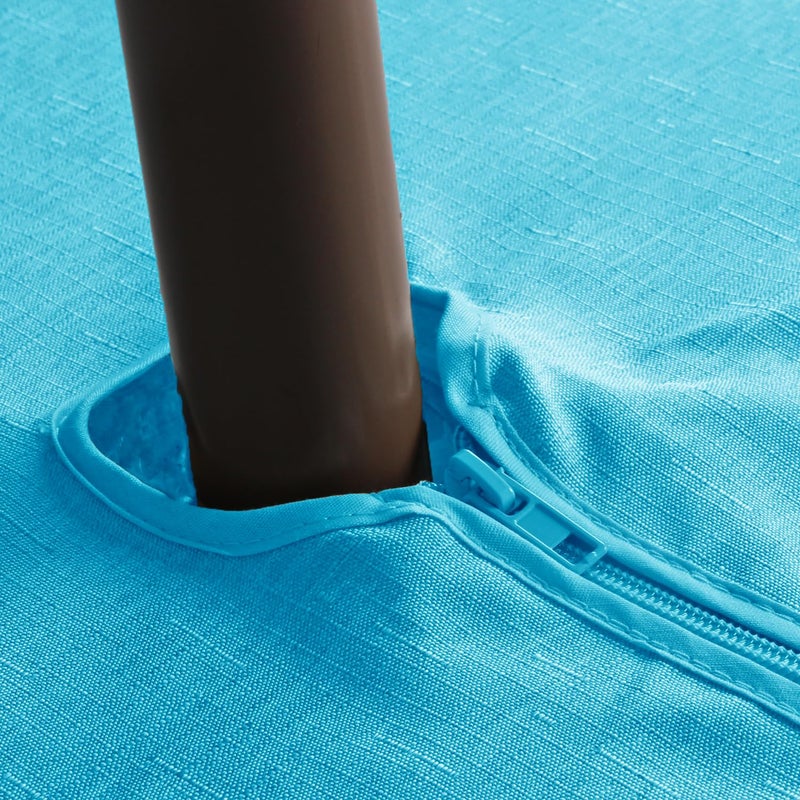 youngseahome Outdoor Tablecloth Wrinkle-Free Stain Resistant Waterproof Polyester Fabric Table Cover with Zipper Umbrella Hole for Picnic/Party/Dinner/Patio Garden(60Ã—84inch,Zippered,Aqua) - Image 4