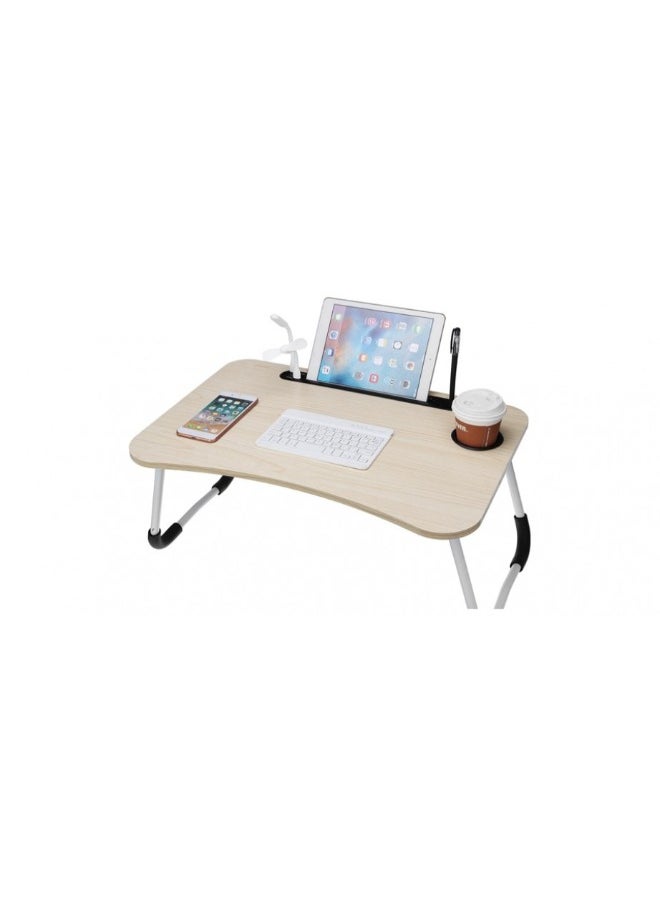 Generic - Foldable Laptop Table with Multicolor Multicolor Cup Holder Multicolor 60 x 41cm - Image 1