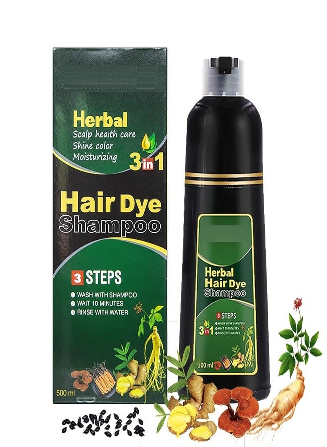 Lobe Miracle Hair Color Shampoo Pump Pack with 5 Herbal Extracts and 100% Ammonia Free, Long Lasting Formula, 500 ML - Natural Black Colour - Image 2