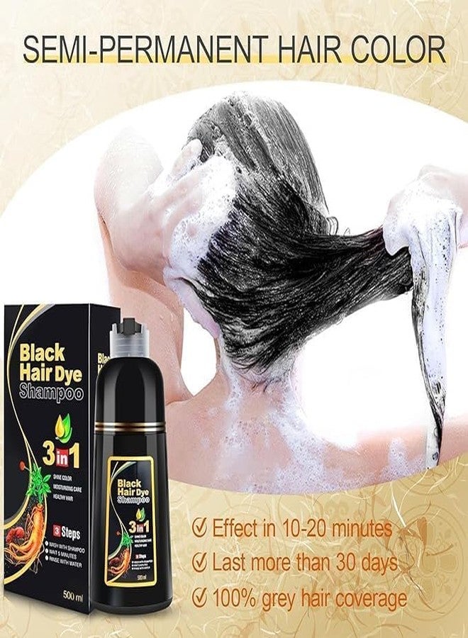 Lobe Miracle Hair Color Shampoo Pump Pack with 5 Herbal Extracts and 100% Ammonia Free, Long Lasting Formula, 500 ML - Natural Black Colour - Image 5