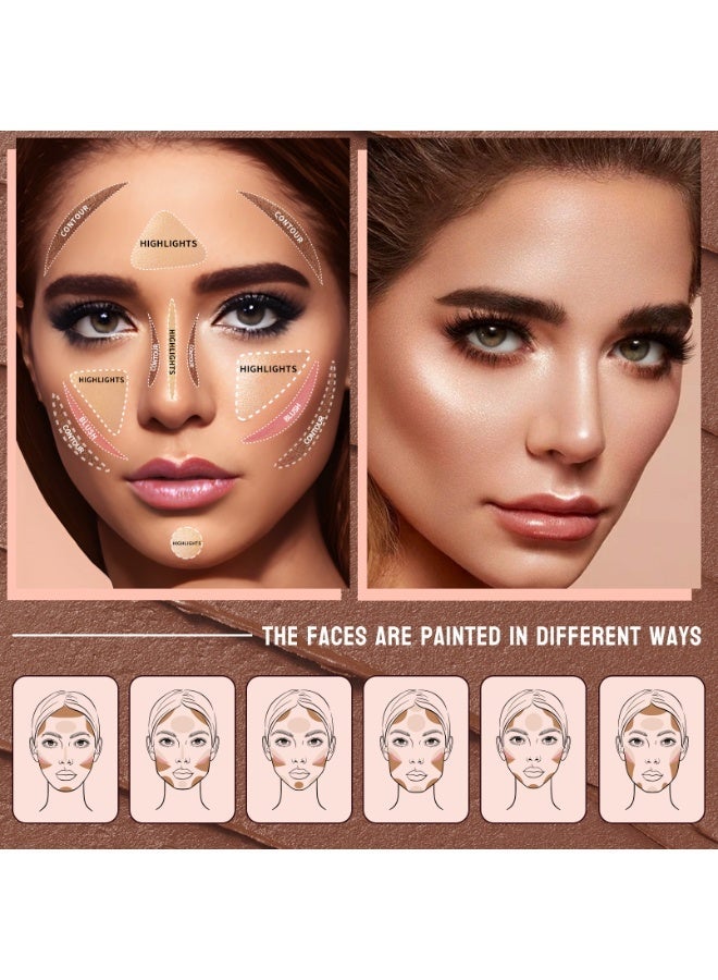 ZMDREAM Highlight Contour Blush Stick Set, Waterproof Long-Lasting Multi-Shade Concealer Stick,Easy to Blend for Flawless Facial Contouring - Image 4