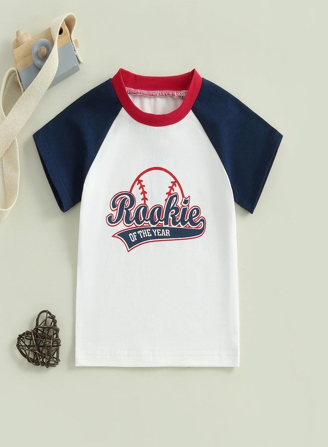 Fernvia Family Matching Daddy Mommy and Me of The Year T-Shirts Letter Baseball Tops Baby Boy First Birthday Outfit (Baby, 12-18 Months, Blue) - Image 3