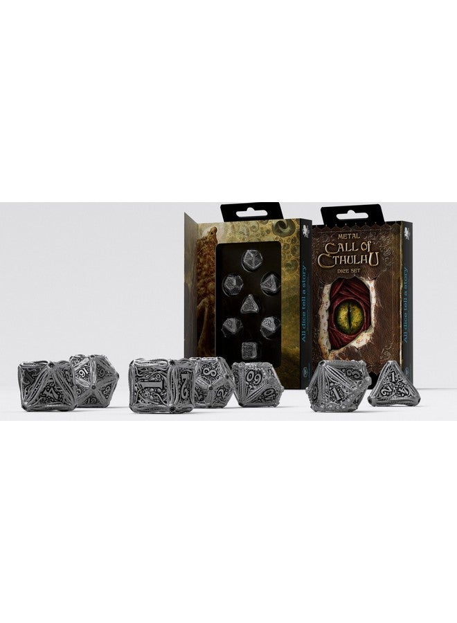 Q Workshop Metal Call of Cthulhu RPG Dice Set 7 Polyhedral Pieces - Image 3