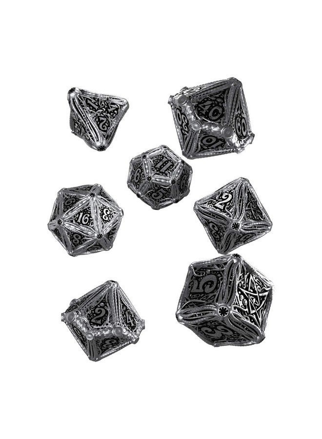 Q Workshop Metal Call of Cthulhu RPG Dice Set 7 Polyhedral Pieces - Image 1